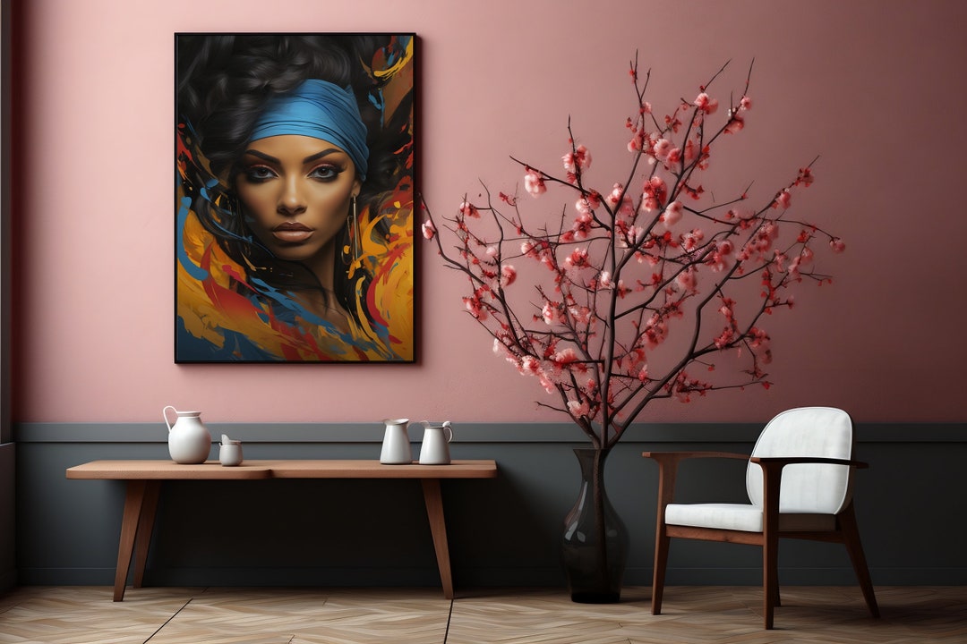 Colorful Woman Portrait Woman Face Wall Art Print Girl Poster Home ...