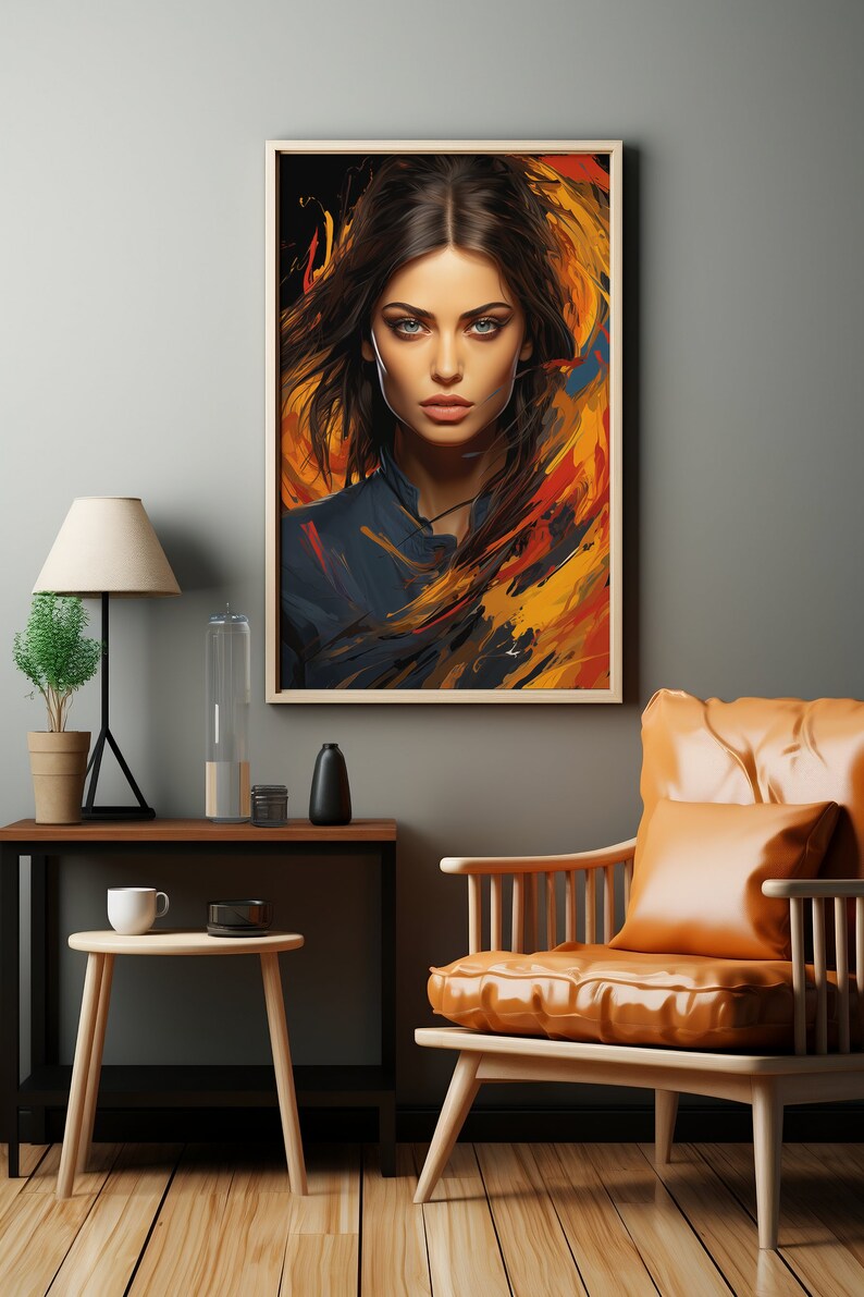 Woman Portrait Woman Face Wall Art Print Face Portrait Girl Poster Home ...