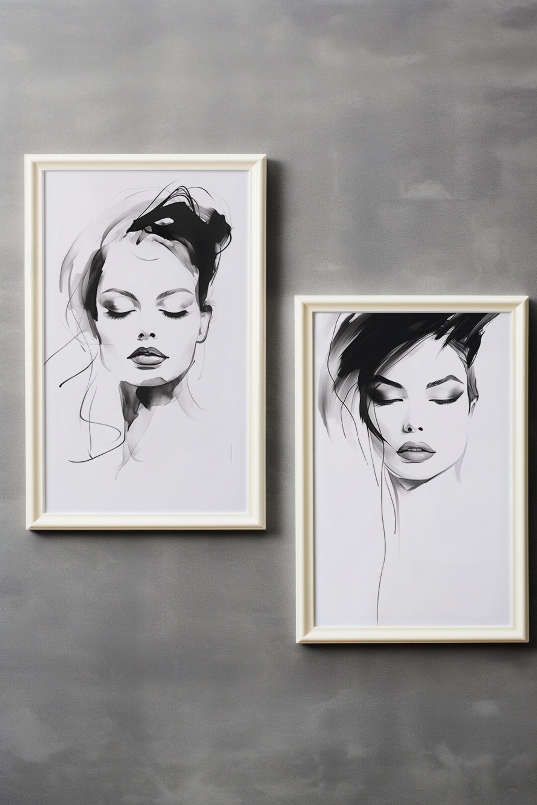 Wall Art Set of 2, Abstract Boho Art Set of 2 Prints, Mid Century ...