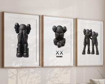 Set Of 3, Hypebeast Toys, Minimalist Hypebeast Poster, Printable KAWS Poster, Digital Download