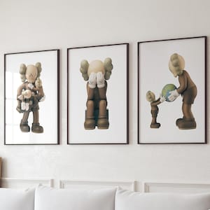 KAWS Poster Set of 3, Printables Minimalist Hypebeast Kaws Figure Poster, Kaws Poster Print, Kaws Wall Art, Graffiti Kaws, Digital Download