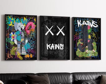 Set Of 3, Graffiti Hypebeast Poster, Hypebeast Toys, Printable KAWS Poster, Hypebeast Sneaker, Sneaker Prints, Digital Download