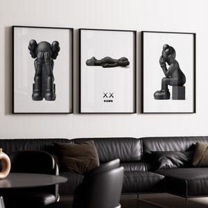 KAWS Poster Set of 3, Printables Minimalist Hypebeast Kaws Figure Poster, Kaws Poster Print, Kaws Wall Art, Graffiti Kaws, Digital Download