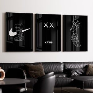 KAWS Poster Set of 3, Printables Minimalist Hypebeast Kaws Figure Poster, Kaws Poster Print, Kaws Wall Art, Graffiti Kaws, Digital Download