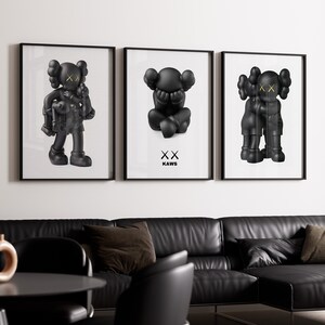 KAWS Poster Set of 3, Printables Minimalist Hypebeast Kaws Figure Poster, Kaws Poster Print, Kaws Wall Art, Graffiti Kaws, Digital Download