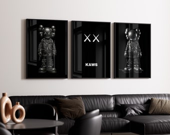 KAWS Poster Print, Set of 3, Hypebeast Room Decor, Kaws Figure Poster, Kaws Poster Print, Kaws Wall Art, Graffiti Kaws, Digital Download