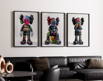 Graffiti Hypebeast Poster, Hypebeast Sneaker, Set Of 3, Hypebeast Toys, Printable KAWS Graffiti Poster, Sneaker Prints, Digital Download