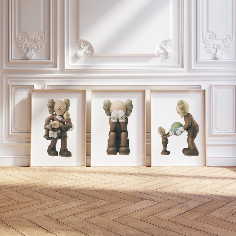 KAWS Poster Set of 3, Printables Minimalist Hypebeast Kaws Figure Poster, Kaws Poster Print, Kaws Wall Art, Graffiti Kaws, Digital Download image 5