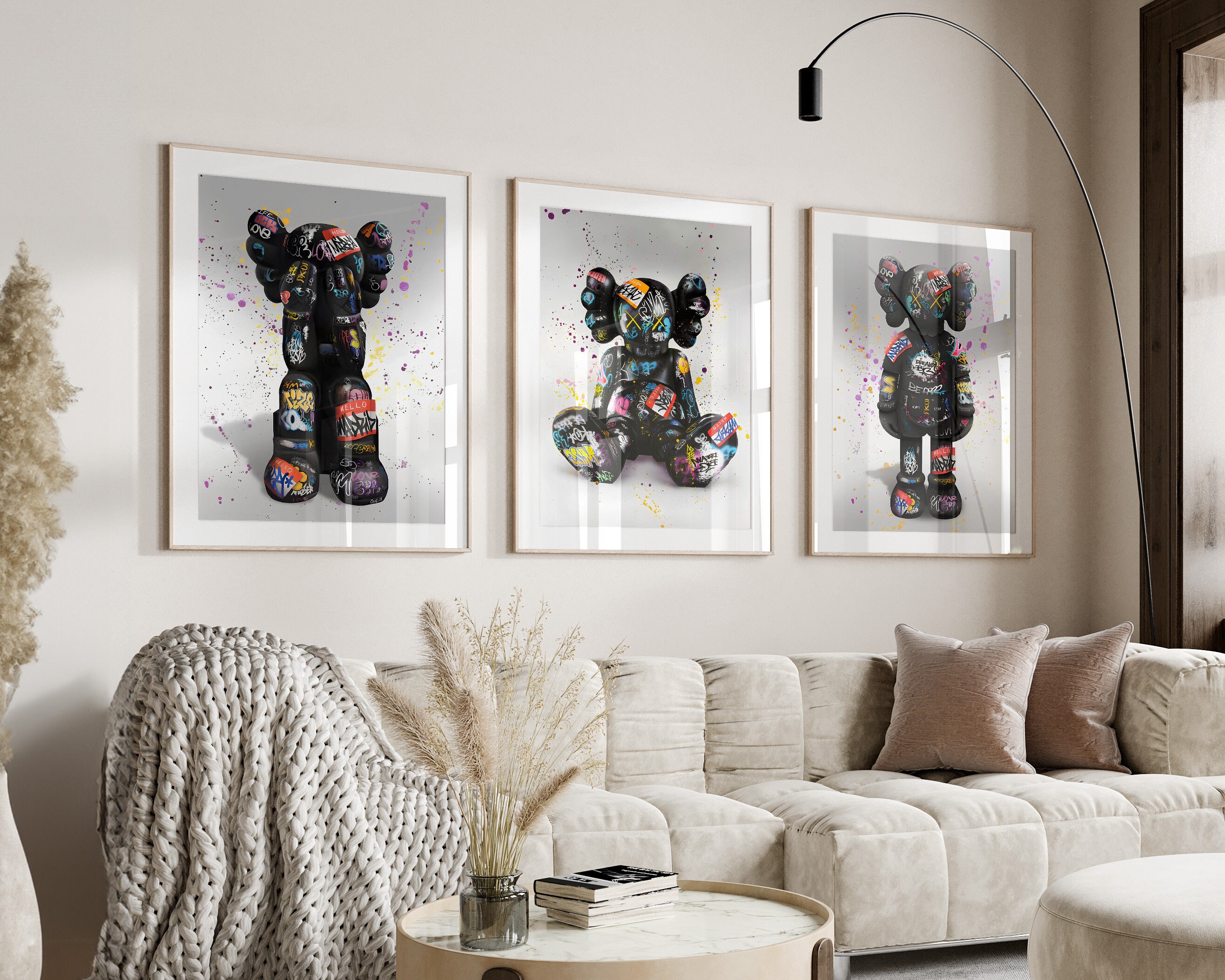 KAWS Poster Set of 3, Printables Minimalist Hypebeast Kaws Figure ...