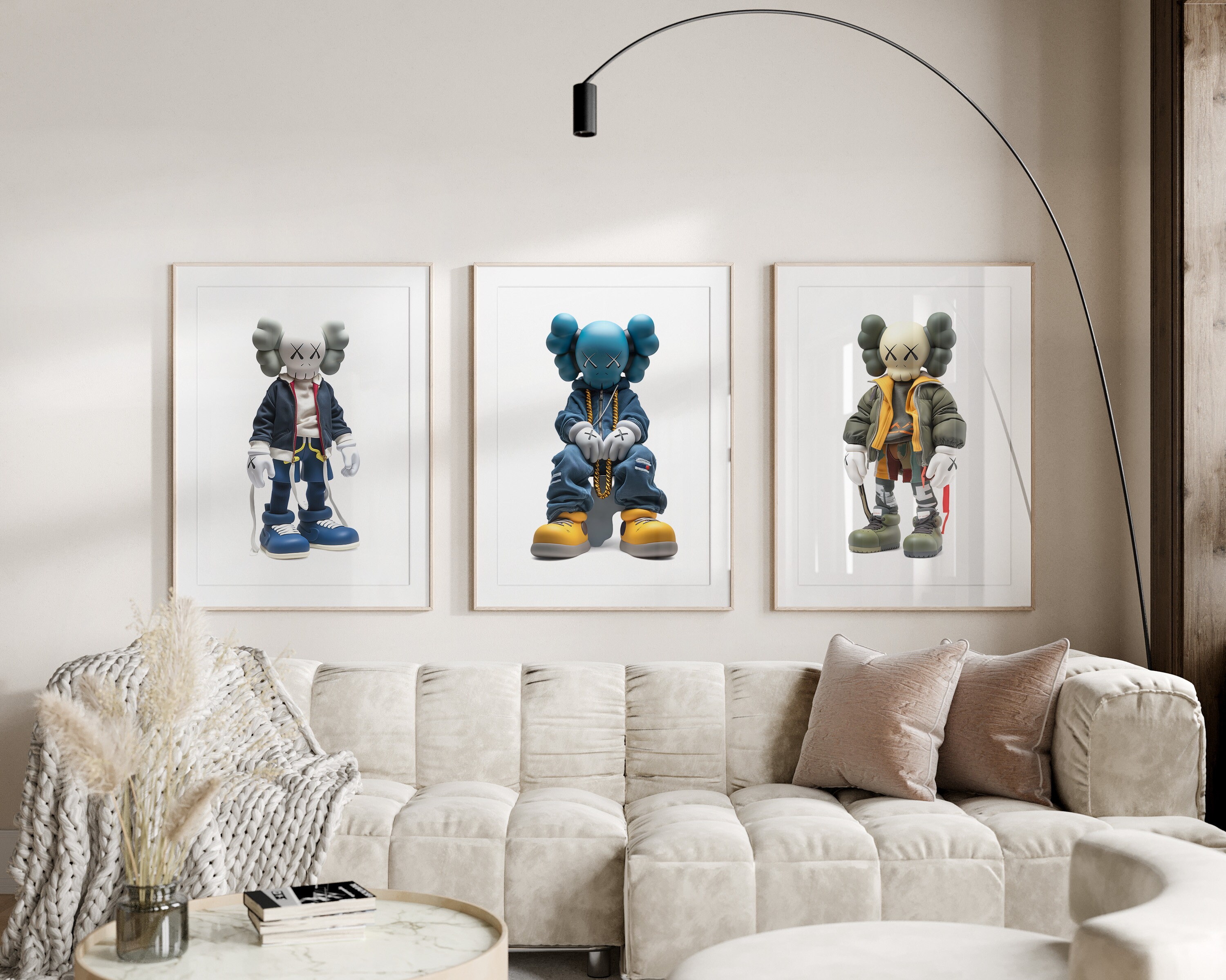 KAWS Poster Set of 3, Printables Minimalist Hypebeast Kaws