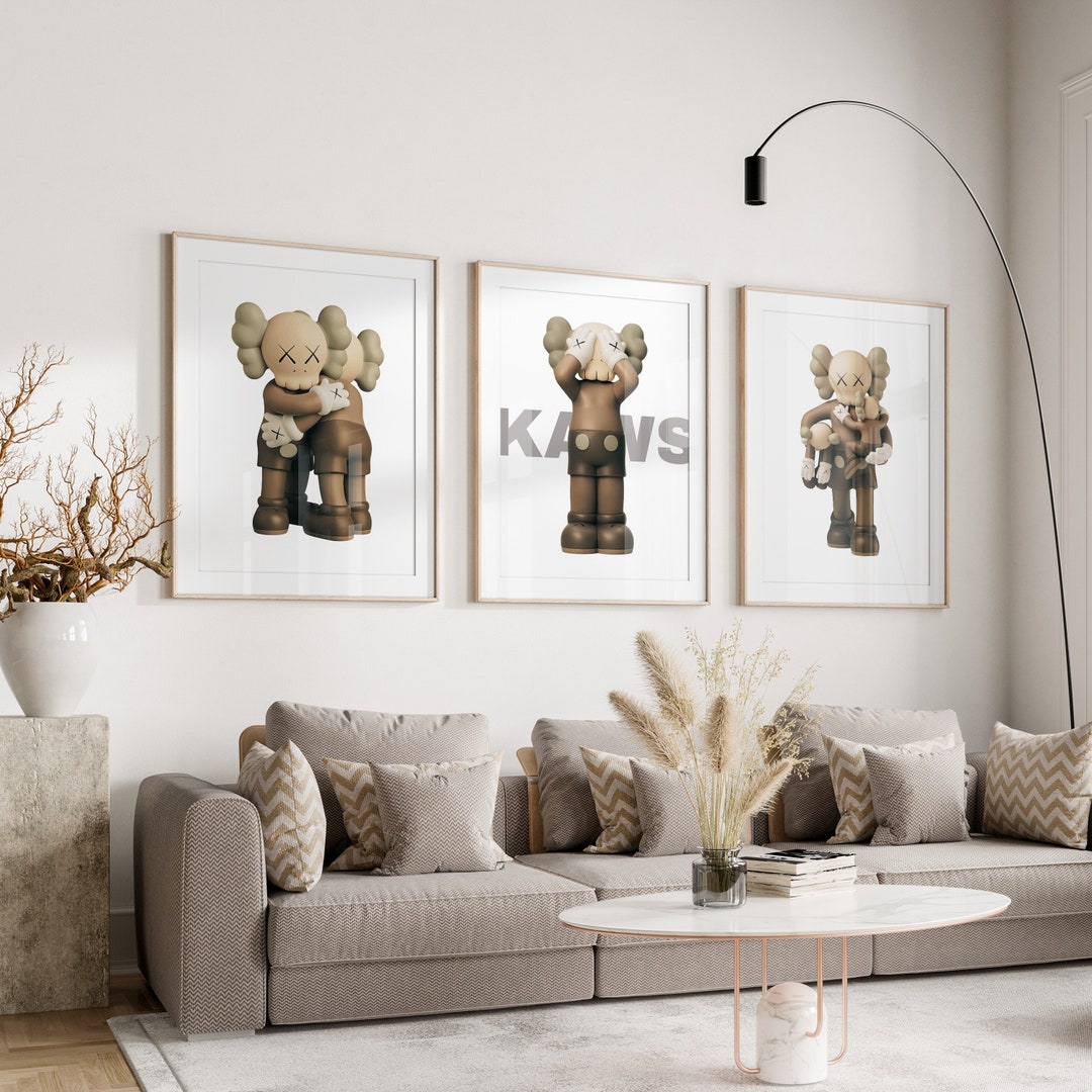 KAWS Poster Set of 3 Printables Minimalist Hypebeast Kaws - Etsy