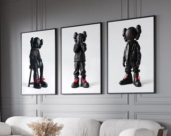 Hypebeast Poster, Set Of 3, Hypebeast Toys, Sneaker Prints, Hypebeast Sneaker, Printable Graffiti Print, KAWS Poster, Digital Download