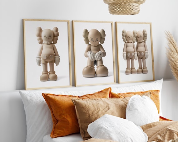 Printable Kaws Poster Set: Beige Hypebeast Figure Wall Art (Digital Download)
