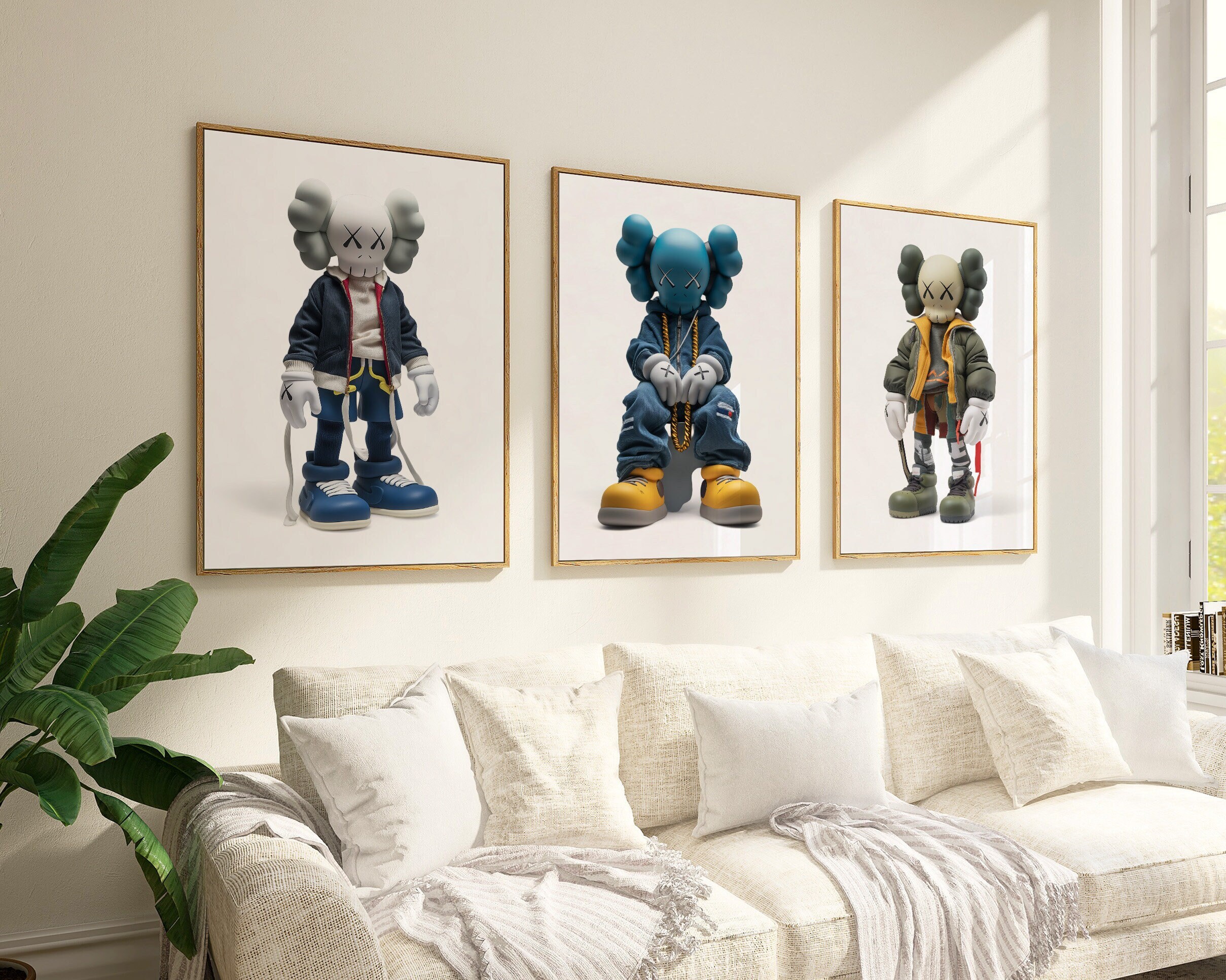キム様 　絵画3点セット Kaws Poster Set of 3, Printables Minimalist Hypebeast Kaws