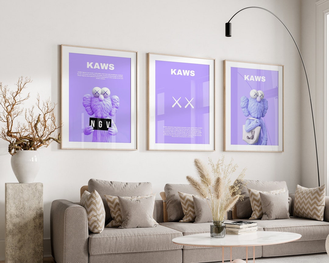 KAWS Poster Set of 3, Printables Minimalist Hypebeast Kaws Figure ...