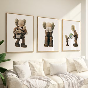 KAWS Poster Set of 3, Printables Minimalist Hypebeast Kaws Figure Poster, Kaws Poster Print, Kaws Wall Art, Graffiti Kaws, Digital Download