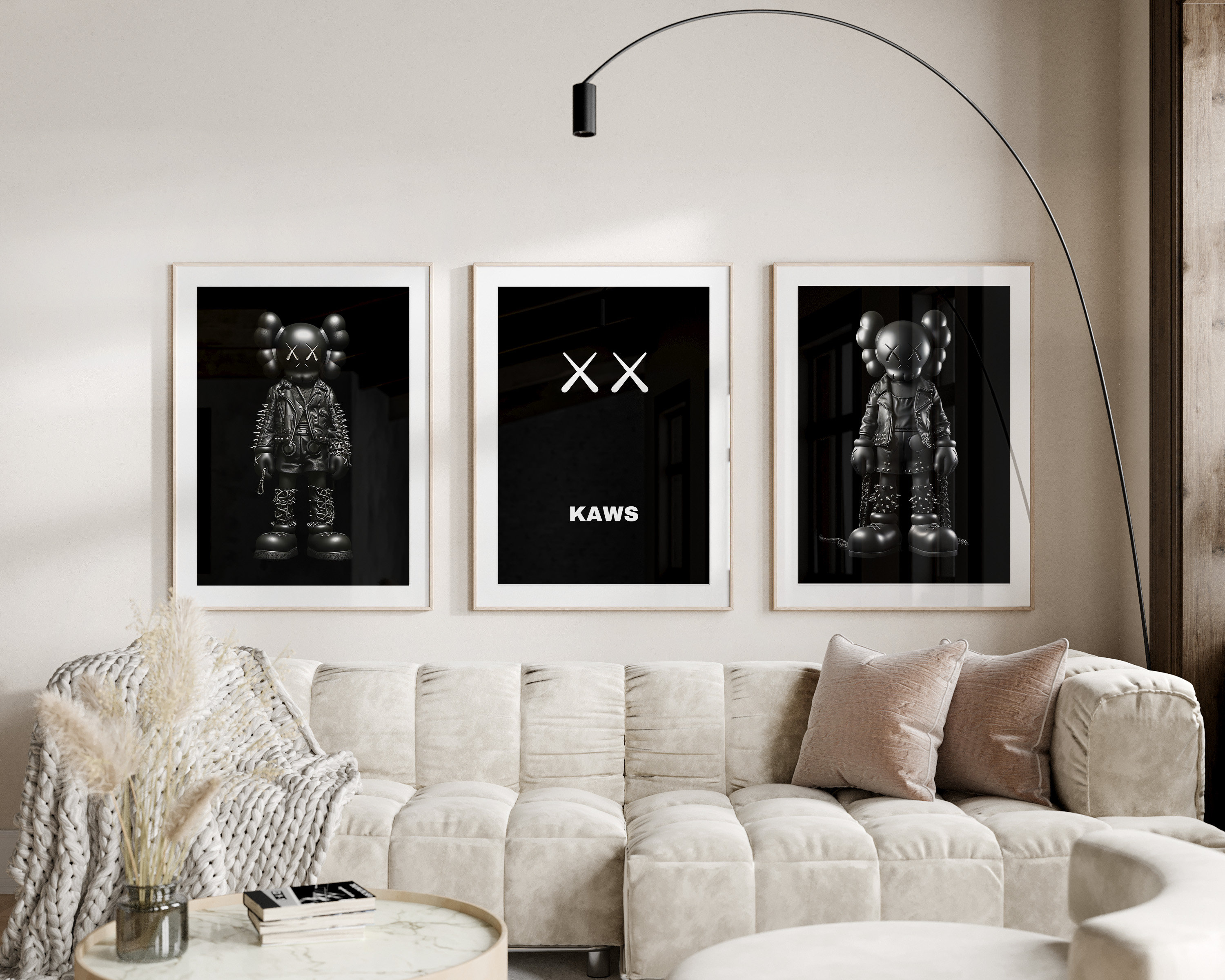 KAWS Poster Print, Set of 3, Hypebeast Room Decor, Kaws KAWS Poster Print, Set of 3, Hypebeast Room Decor, Kaws