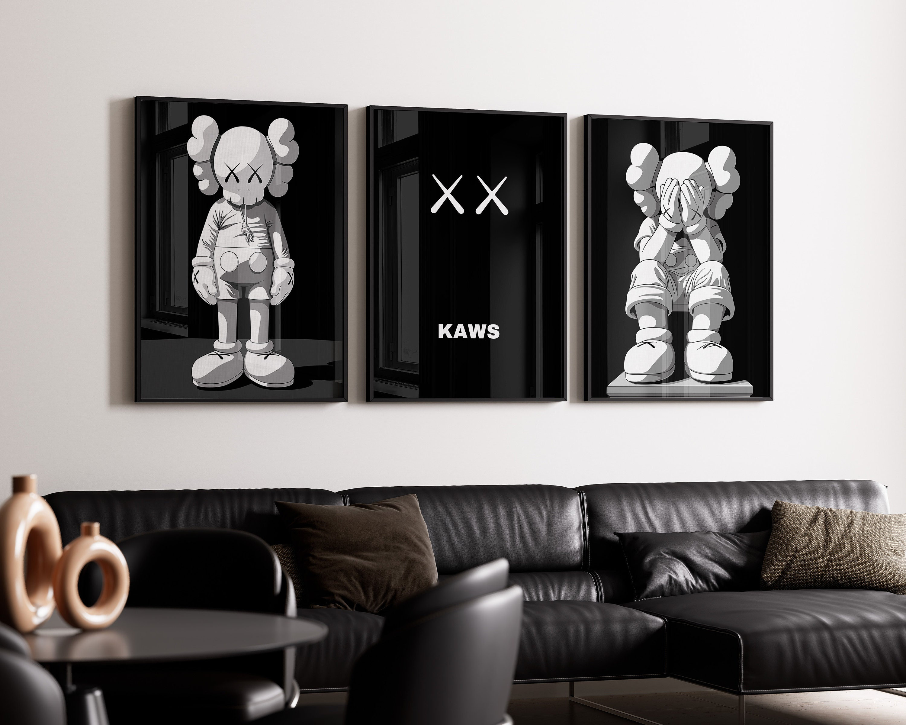 キム様 　絵画3点セット Kaws Poster Set of 3, Printables Minimalist Hypebeast Kaws