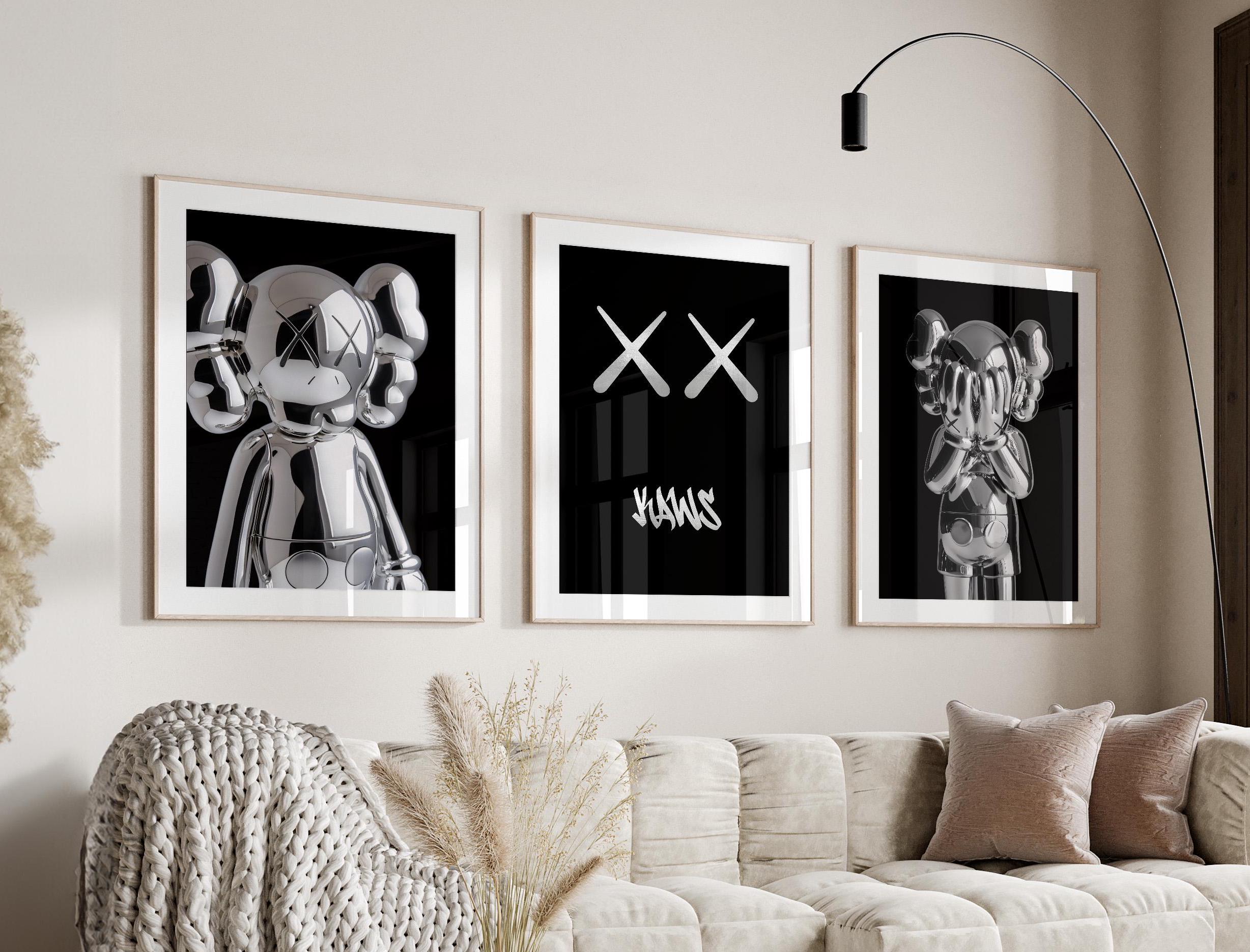 Kaws Poster, Kaws Print, Kaws Wall Art Kaws Poster Set of 3
