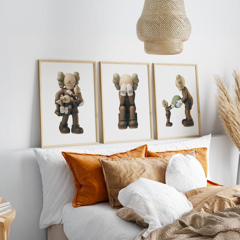 KAWS Poster Set of 3, Printables Minimalist Hypebeast Kaws Figure Poster, Kaws Poster Print, Kaws Wall Art, Graffiti Kaws, Digital Download image 3