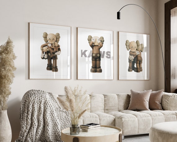 Printable Kaws Poster Set: Brown Green Family Hypebeast Figure