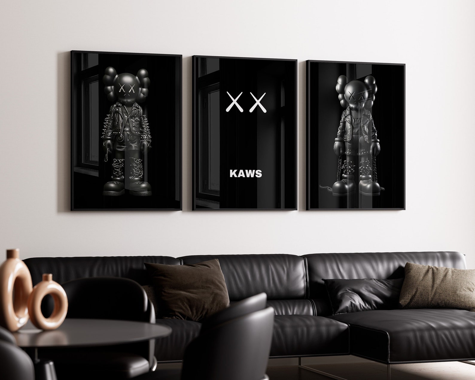 Printable Kaws Poster Set: Black Rock Heavy Metal Hypebeast Figure Wall ...
