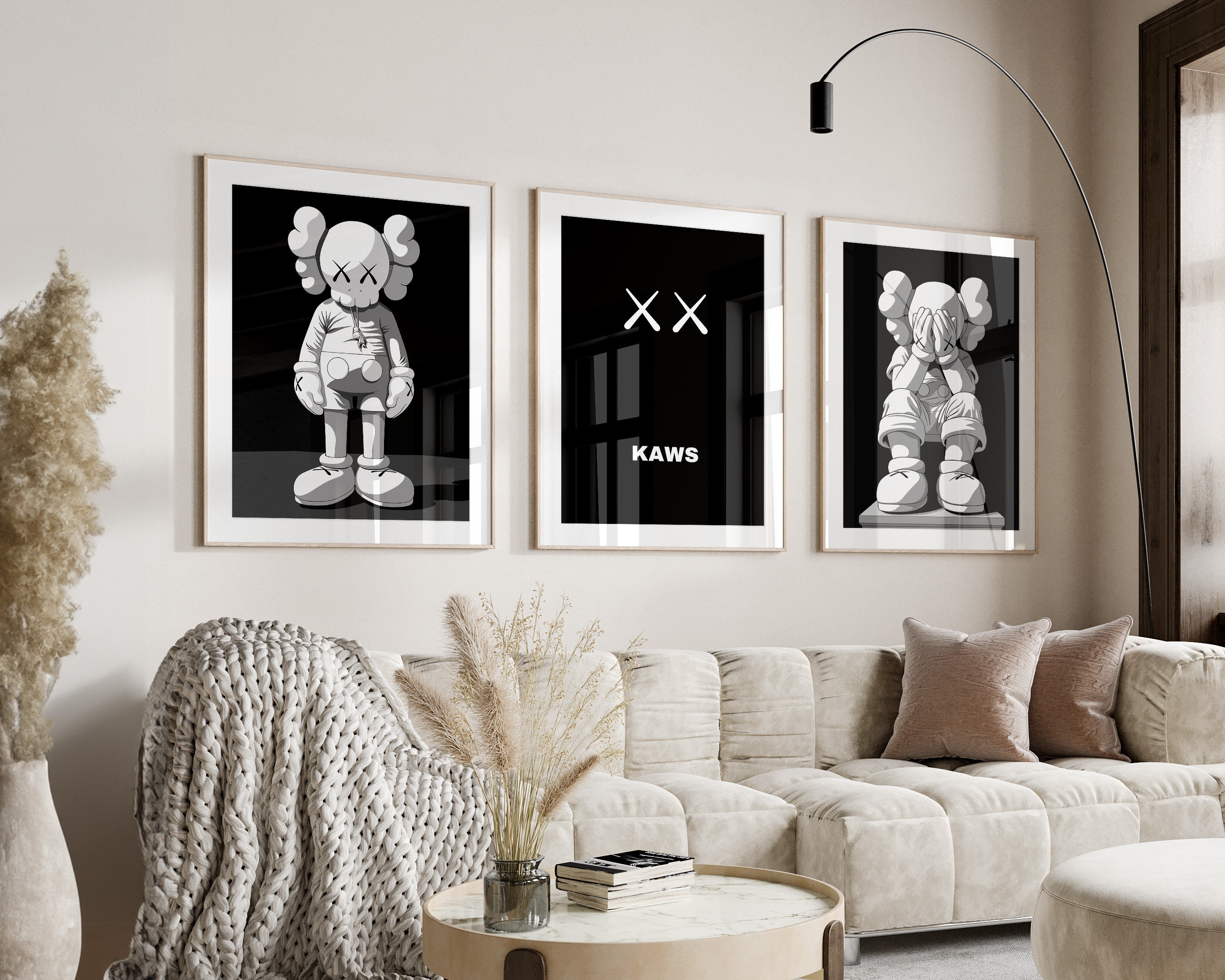 キム様 　絵画3点セット Kaws Poster Set of 3, Printables Minimalist Hypebeast Kaws