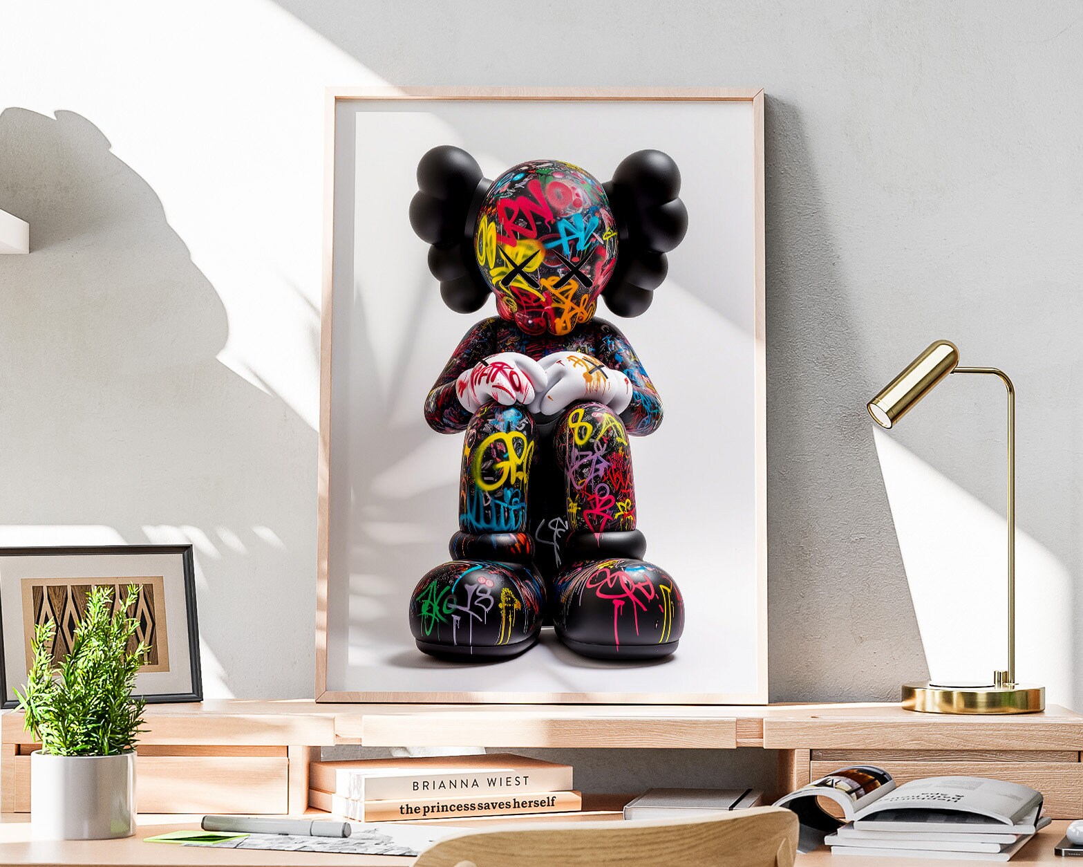 Printable Kaws Poster Set: Black Grafiti Hypebeast Figure Street