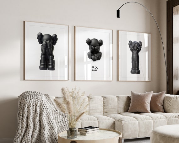 KAWS Poster Set of 3, Printables Minimalist Hypebeast Kaws Figure