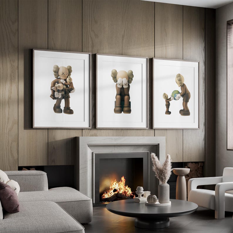 KAWS Poster Set of 3, Printables Minimalist Hypebeast Kaws Figure Poster, Kaws Poster Print, Kaws Wall Art, Graffiti Kaws, Digital Download image 6
