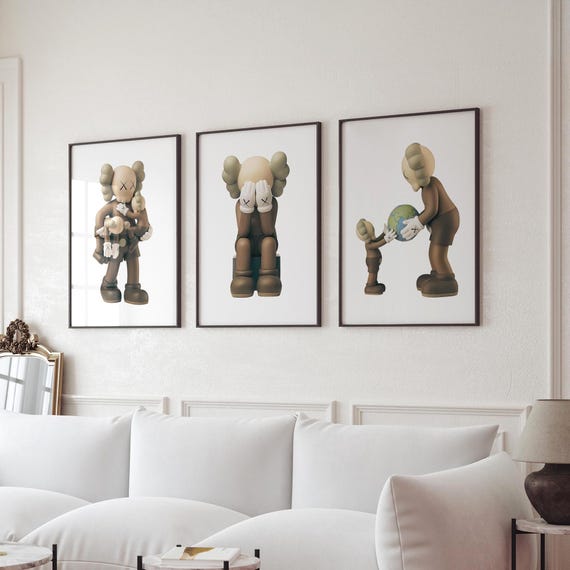 KAWS Poster Set of 3, Printables Minimalist Hypebeast Kaws Figure Poster, Kaws Poster Print, Kaws Wall Art, Graffiti Kaws, Digital Download