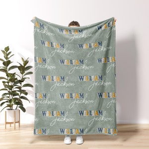Personalized Name Custom Blanket for Baby/Girl/Boy/Kids/Adults 3 sizes Fleece/Sherpa Custom Gift, Personalized Blanket, Baby Name Blanket N7