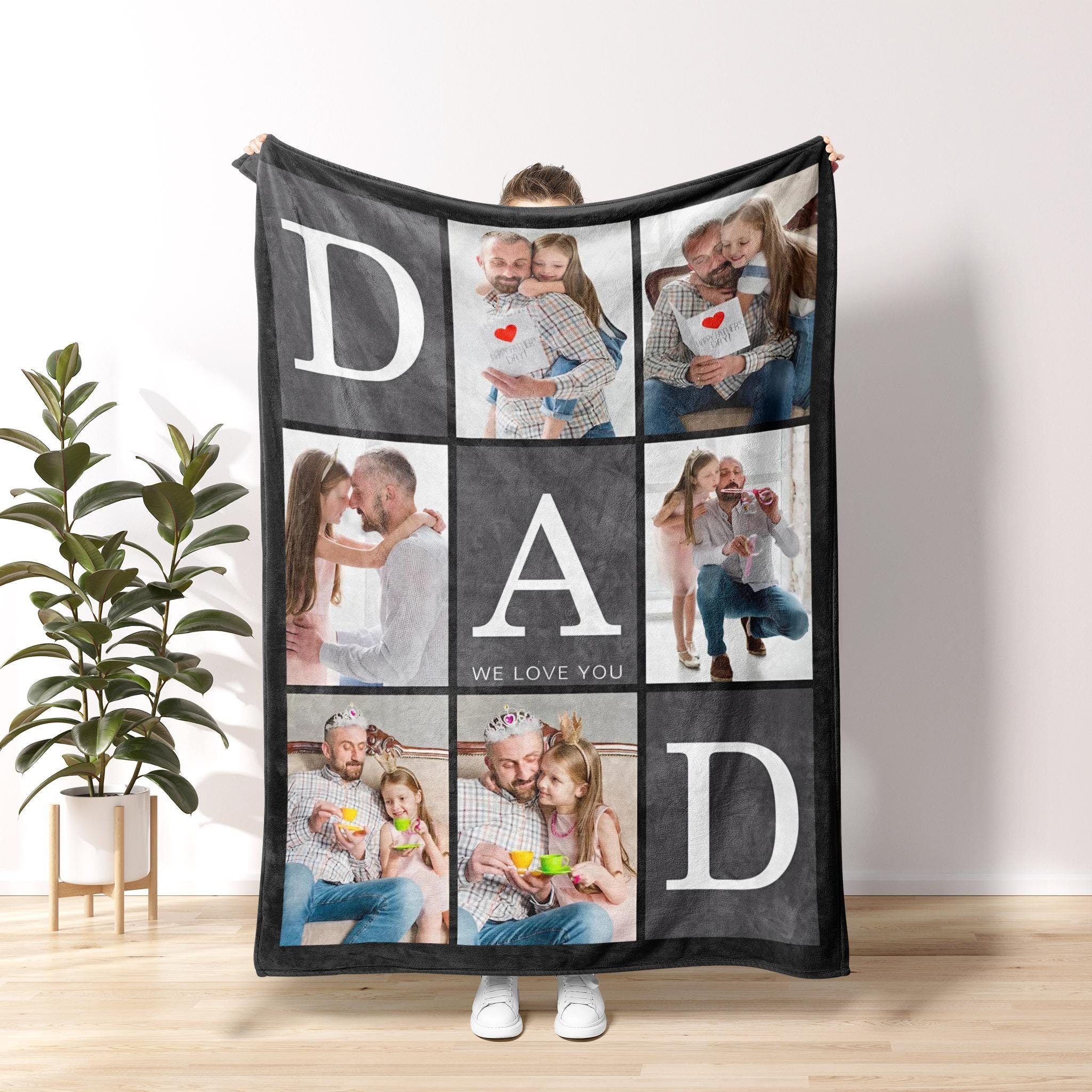 Daddy Blanket, Best Gift Ideas For Fathers, Custom Photo Blanket, Gift for Him, Blanket for Dad, Custom Dad Blanket F47