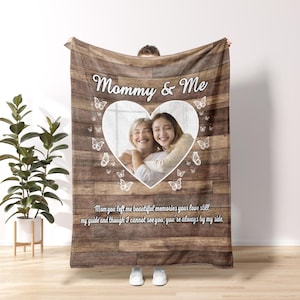 Personalized Memorial Blankets With Pictures, Memorial Gifts Loss of Father Blankets, Hug From Heaven Gifts In Loving Memory Blankets ME3