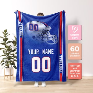 Buffalo Football Personalized Blanket,Buffalo Bill Blanket, Buffalo New York,Buffalo Bill Fan Gift,Sunday Football FVG15