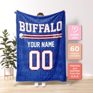 Buffalo Football Personalized Blanket,Buffalo Bill Blanket, Buffalo New York,Buffalo Bill Fan Gift,Sunday Football FVF15