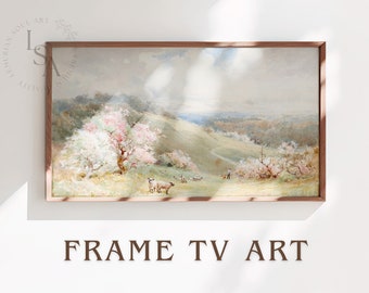 Spring Frame Tv Art | Instant Download | Samsung Frame Tv Art | Vintage Landscape Field Print | Easter Frame Tv Art | Digital Download