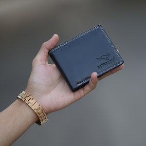 Designer Black Bi-Fold Leder Brieftasche, Handgefertigter Kartenhalter für Herren mit 11 Kartensteckplatz RFID-geschützte Münztasche, Bargeldtasche, Slim Wallet