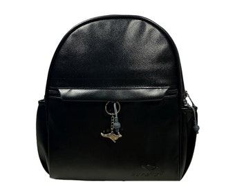 Black Casual Backpack For College 16L | For Men & Women | In Faux Leather