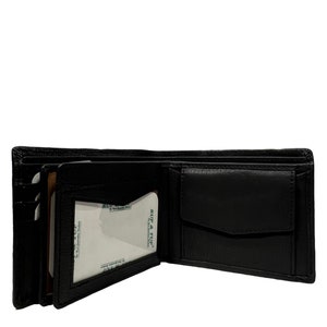 Stilvolle Designer-Brieftasche aus schwarzem Leder, zweifach faltbare Geldbörse für Männer, RFID-Schutz, 11 Kreditkartenfächer, Münzfach, dünne Ledertasche