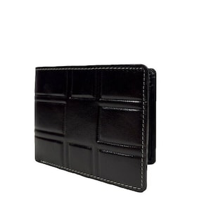 Cartera de piel de búfalo de diseñador con 10 ranuras para tarjetas. Elegante y fina cartera de piel para hombre con protección RFID en marrón. Ideas de regalo para el Día del Padre.