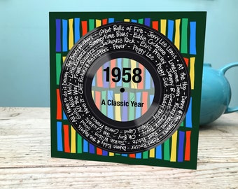 68th Birthday Card / 1958 Card / 1958 Music card / Sixty-eighth Music card