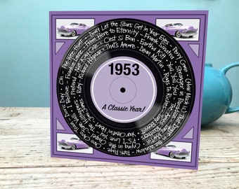 Carte 73e anniversaire / Carte 1953 / Carte musique 1953 / Carte musique soixante-treizième