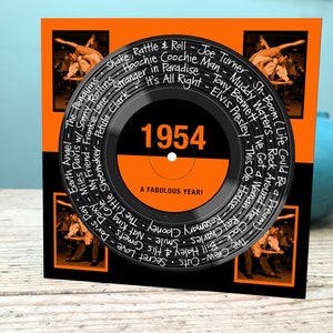 Biglietto di auguri per il 71° compleanno / Biglietto del 1954 / Biglietto musicale del 1954 / Biglietto musicale del 71° compleanno