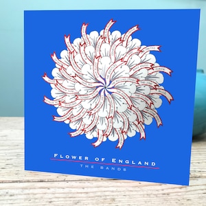 Carte de musique de groupes anglais / Carte de fleur d'Angleterre / Carte de musique de groupes anglais / Carte de mélomanes d'Angleterre