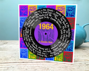 62nd Birthday Card / 1964 Card / 1964 Music card / Sixty-second Music card