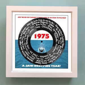Cadeau 50e verjaardag ingelijste print / print 1975 / print muziek 1975 / print vijftigste muziek