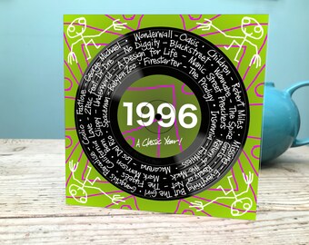 30th Birthday Card / 1996 Card / 1996 Music card / Thirtieth Music card