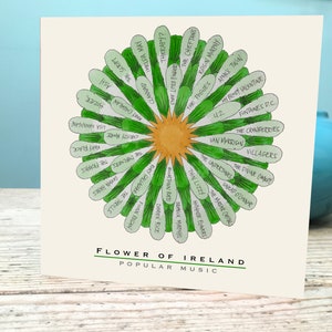 Irish Music Card / Flower of Ireland-kaart / Irish Music-kaart / Ireland Music Lovers-kaart