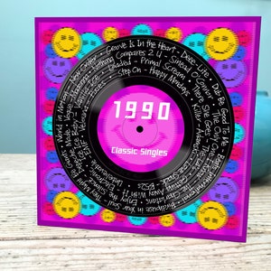 Tarjeta de cumpleaños número 35 / Tarjeta de 1990 / Tarjeta musical de 1990 / Tarjeta musical del trigésimo quinto cumpleaños